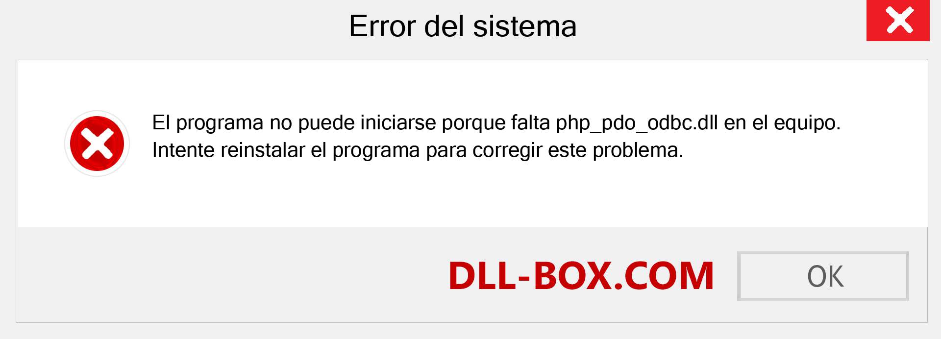 ¿Falta el archivo php_pdo_odbc.dll ?. Descargar para Windows 7, 8, 10 - Corregir php_pdo_odbc dll Missing Error en Windows, fotos, imágenes